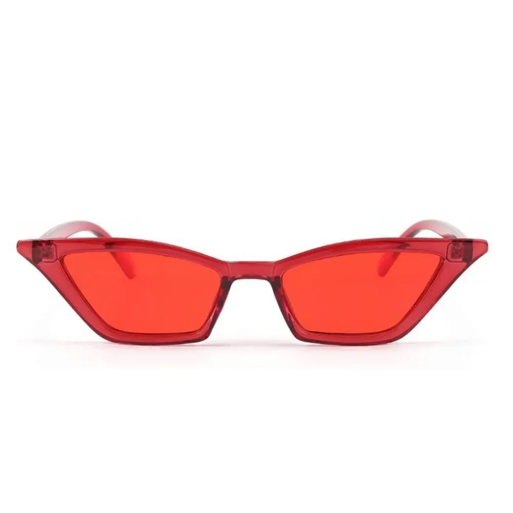 Transparent Red Vintage Small Cat Eye sunglasses